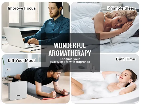 meravigliosa aromaterapia con il diffusore di aromi VEVOR: migliora la concentrazione, favorisce il sonno, solleva l'umore, ideale per il bagno.