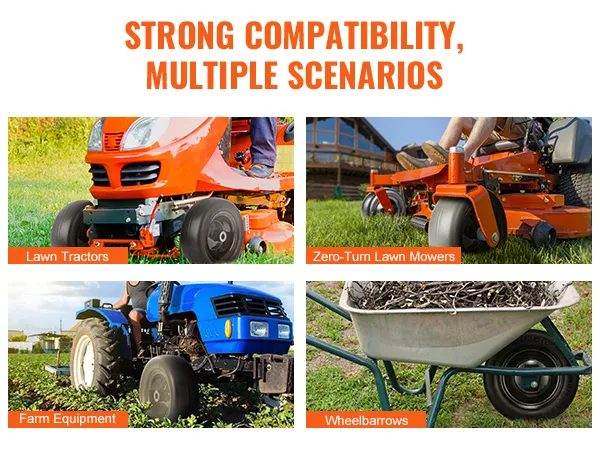 VEVOR lawn mower tires: compatible with lawn tractors, zero-turn lawn mowers, farm equipment, wheelbarrows.