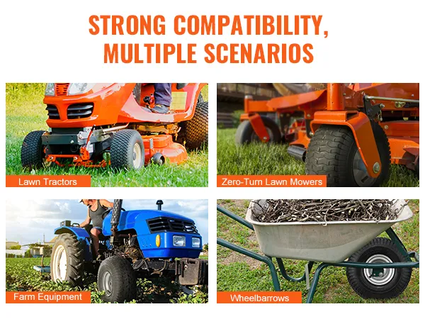 Fuerte compatibilidad con tractores de césped, cortadoras de césped de giro cero, equipos agrícolas y carretillas.