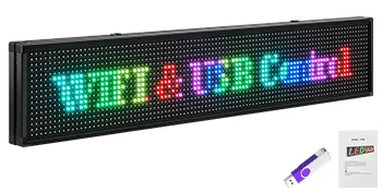VEVOR led sign with wifi and usb control in multicolor text, usb drive included.