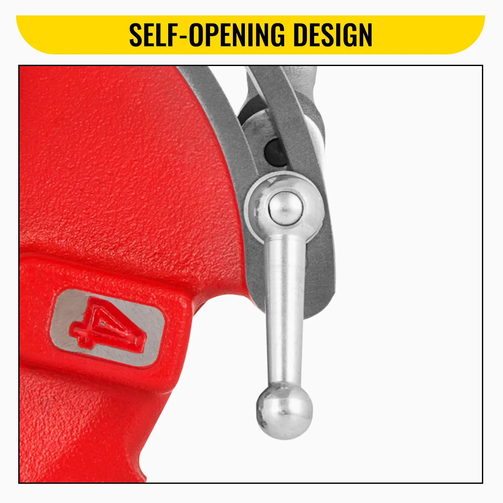 VEVOR universal pipe threader with red body and self-opening design.