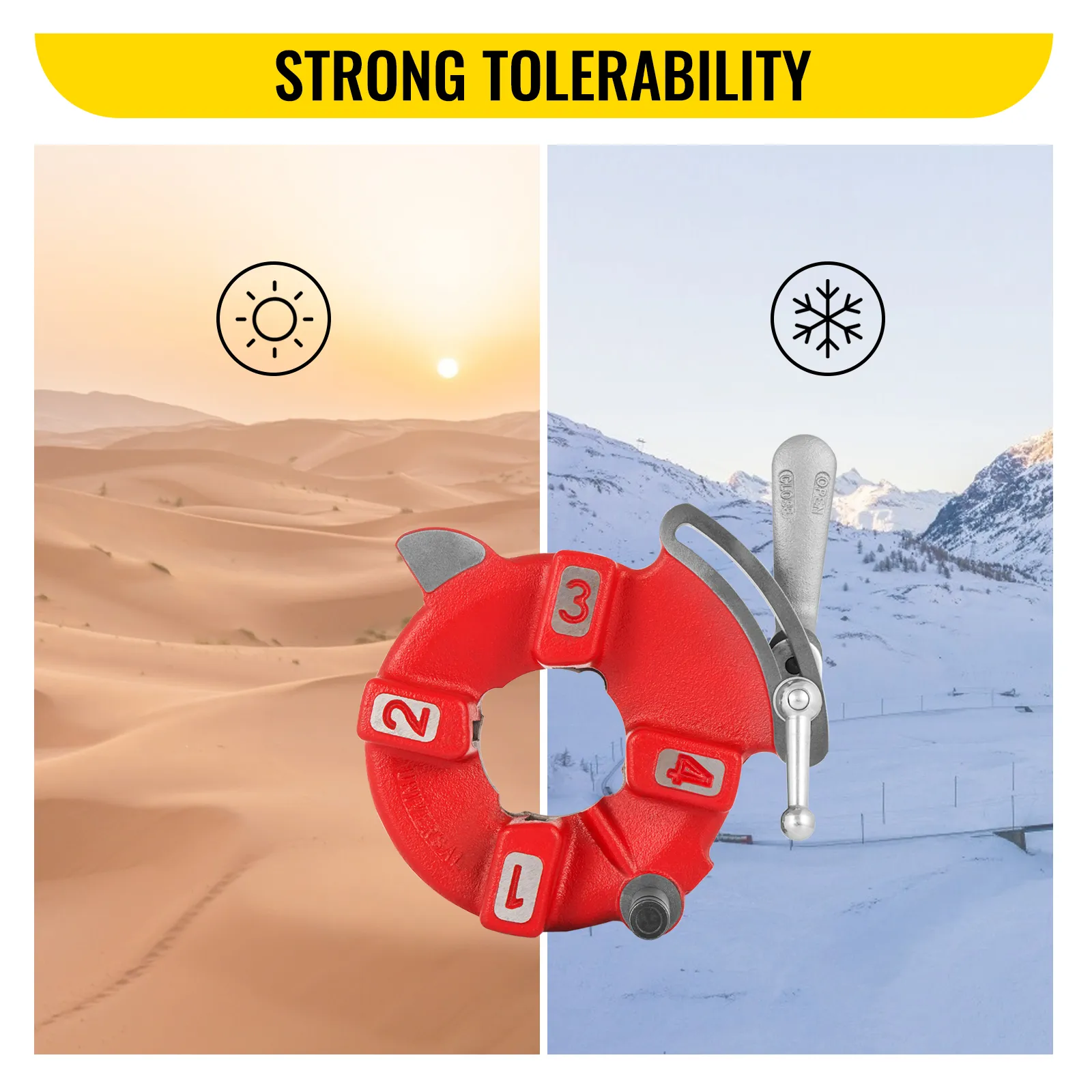VEVOR universal pipe threader operates efficiently in extreme temperatures.