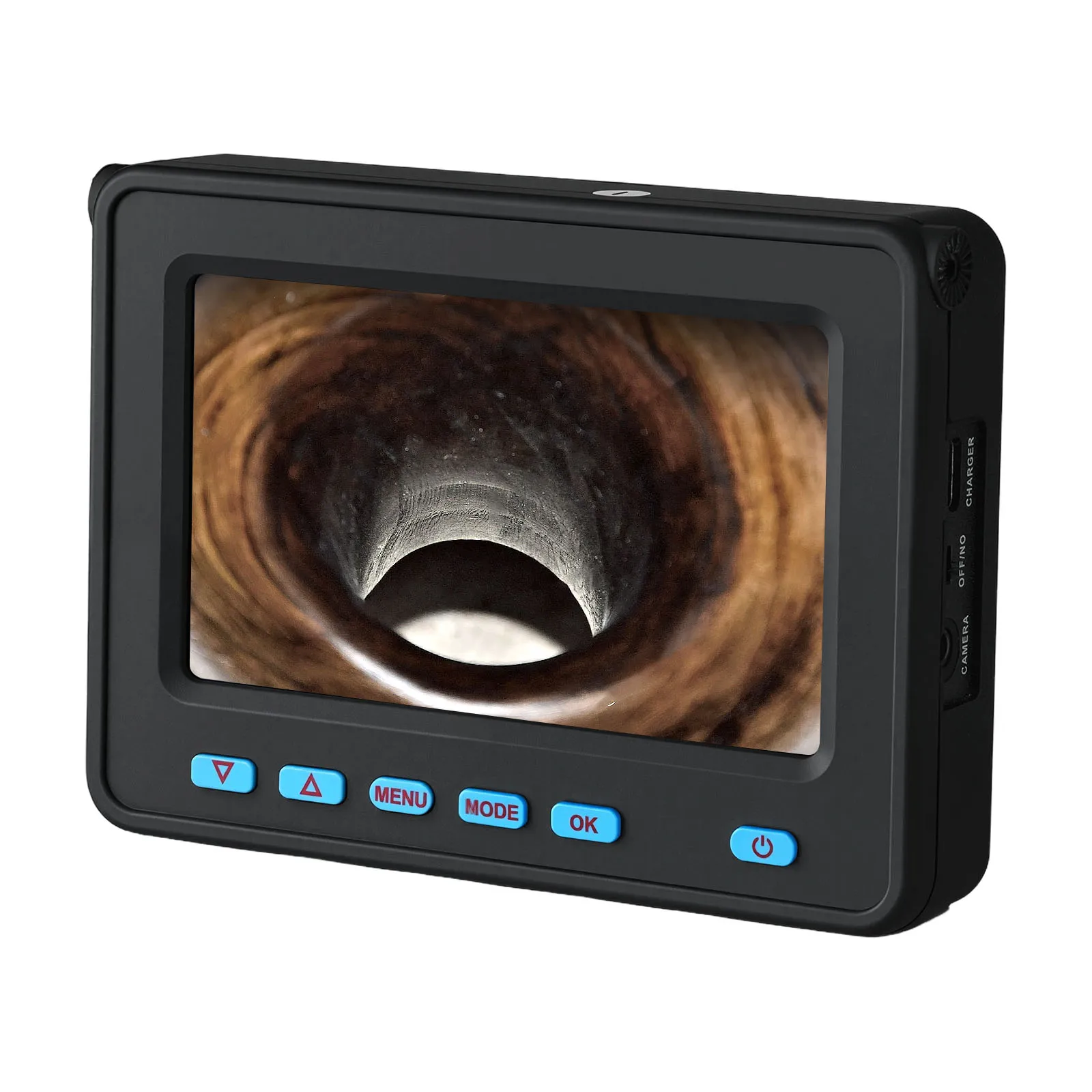 Cámara de alcantarillado VEVOR con pantalla HD de 4,3 pulgadas y tarjeta micro SD de 16 GB incluida.