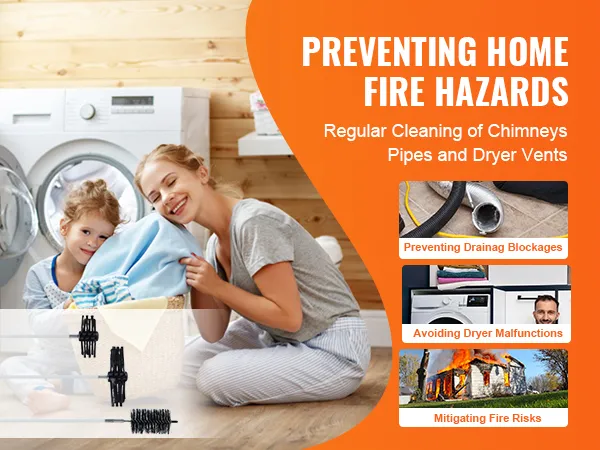 prevent home fire hazards with VEVOR dryer vent cleaner kit. clean chimneys, dryer vents, and avoid malfunctions.