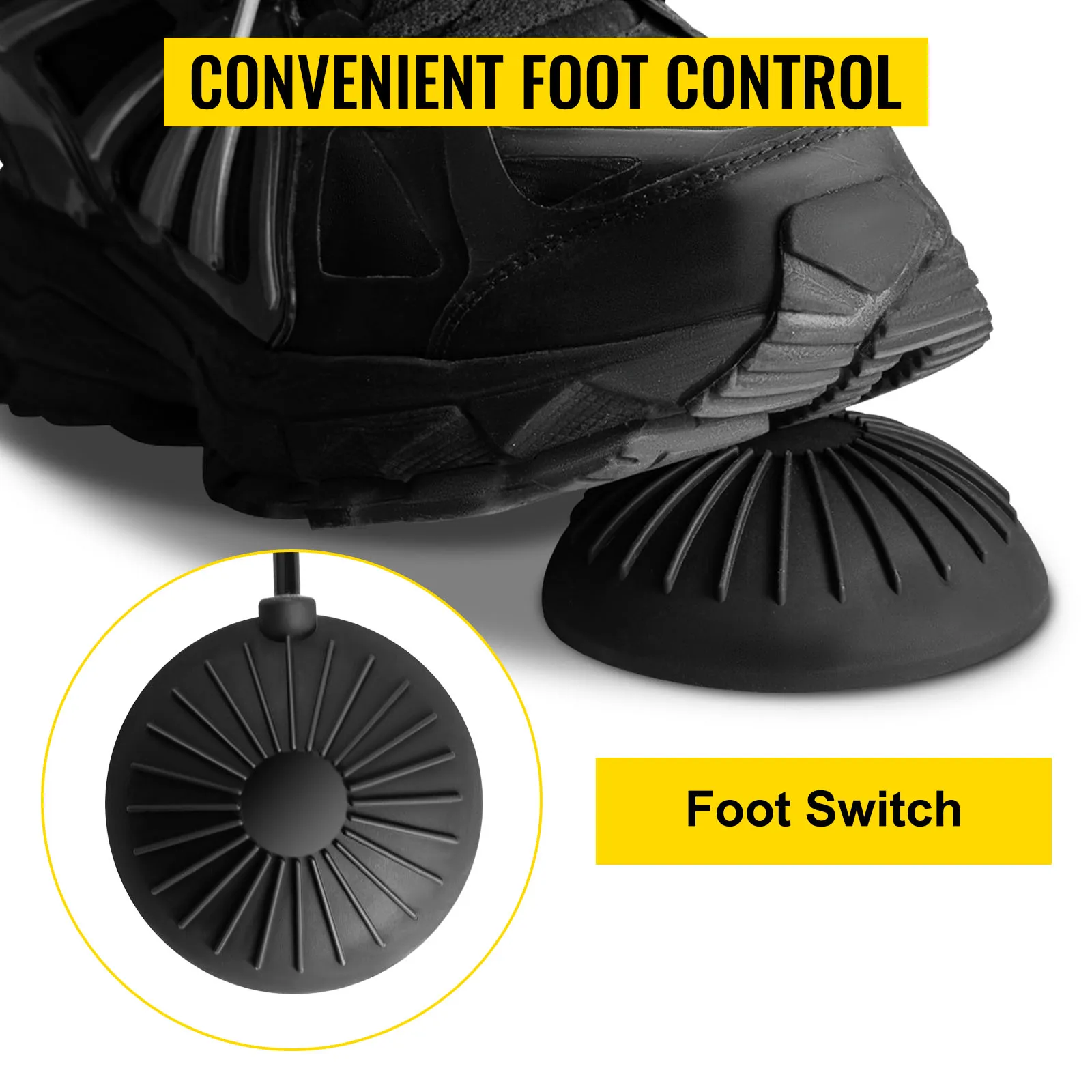 Cómodo pedal de control para máquina limpiadora de desagües VEVOR, con un resistente interruptor de pie.