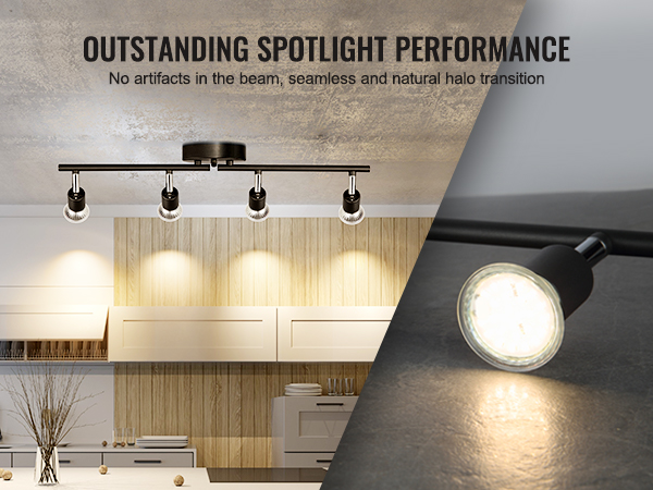 ［4点セット］LEDS87013L-LS-R ホワイト LEDスポットライト VEVOR 4-Light LED Track Lighting Kit, Ceiling Spot Light