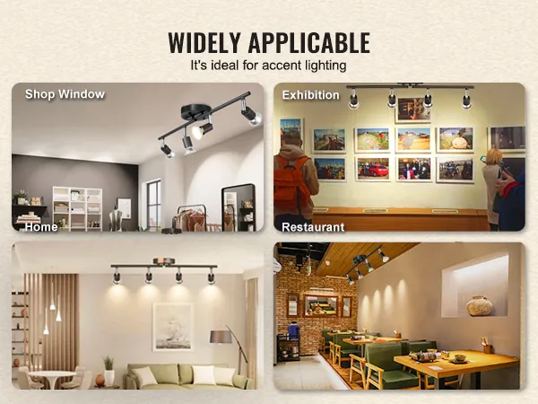 Kit de iluminación de riel LED VEVOR para iluminación de acento de escaparates, exposiciones, hogares y restaurantes.