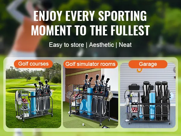 VEVOR-Golf-Aufbewahrungs-Organizer für Golfplätze, Golfsimulatorräume und die Garage. Einfach zu verstauen, ordentlich, ästhetisch.