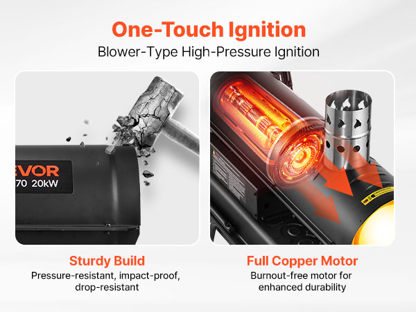 VEVOR 20kW Forced Air Kerosene Diesel Heater, Portable Torpedo