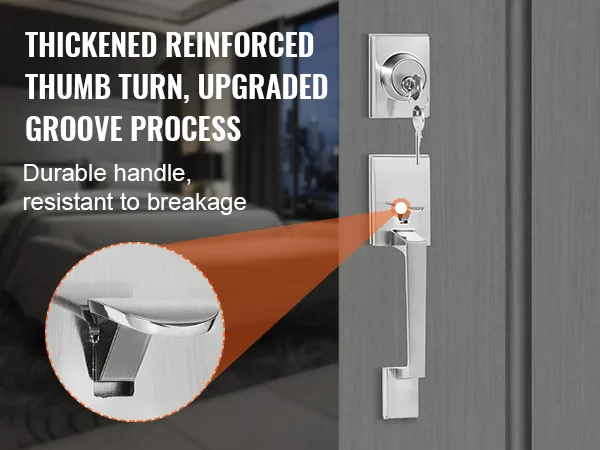 VEVOR voordeurkrukset met verdikte, versterkte knop, duurzaam en breukbestendig.