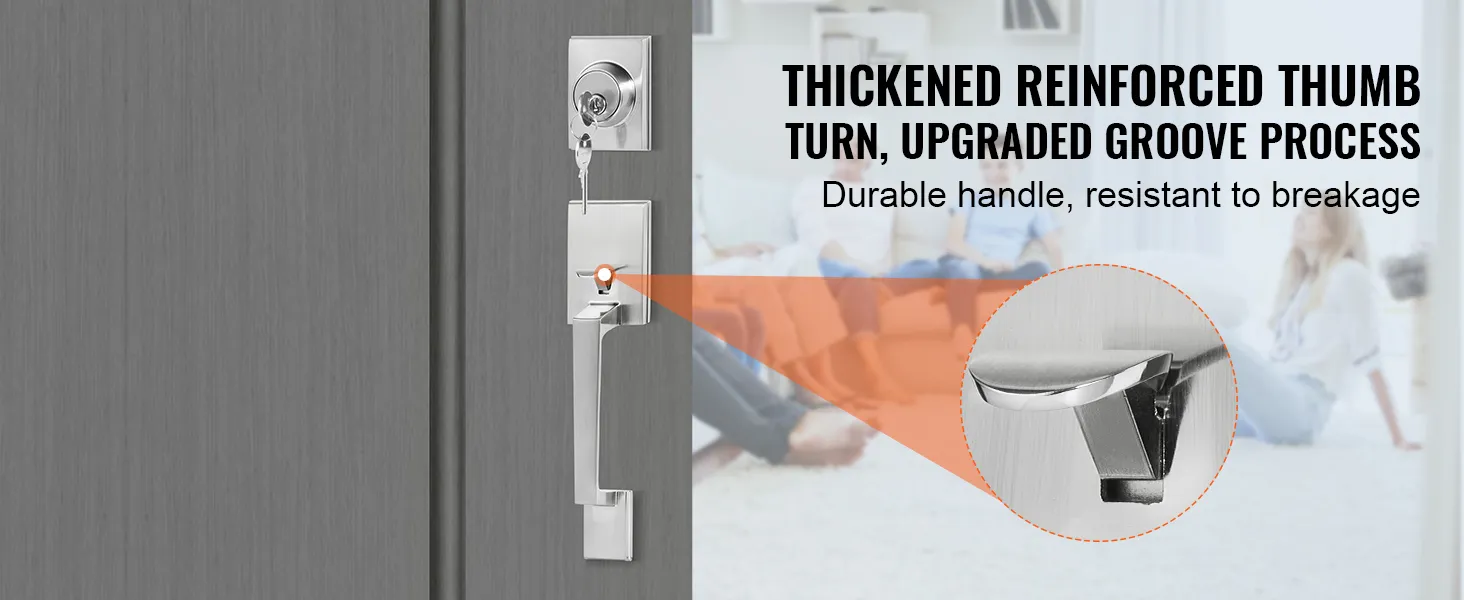 VEVOR voordeurkrukset met verdikte, versterkte knop, duurzaam en breukbestendig.