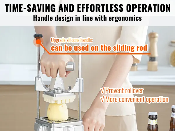 ergonomic VEVOR vegetable chopper with silicone handle for effortless and time-saving operation.