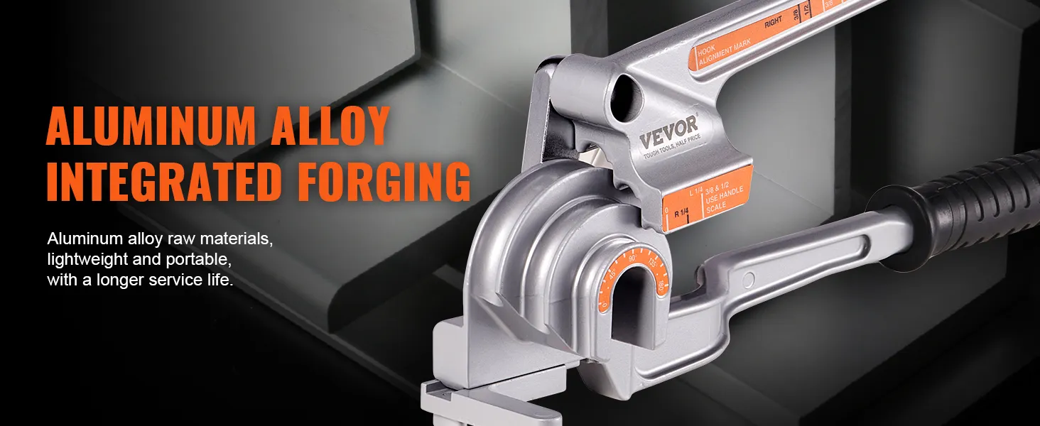VEVOR pipe tube bender made of aluminum alloy, lightweight, portable, with an extended service life.