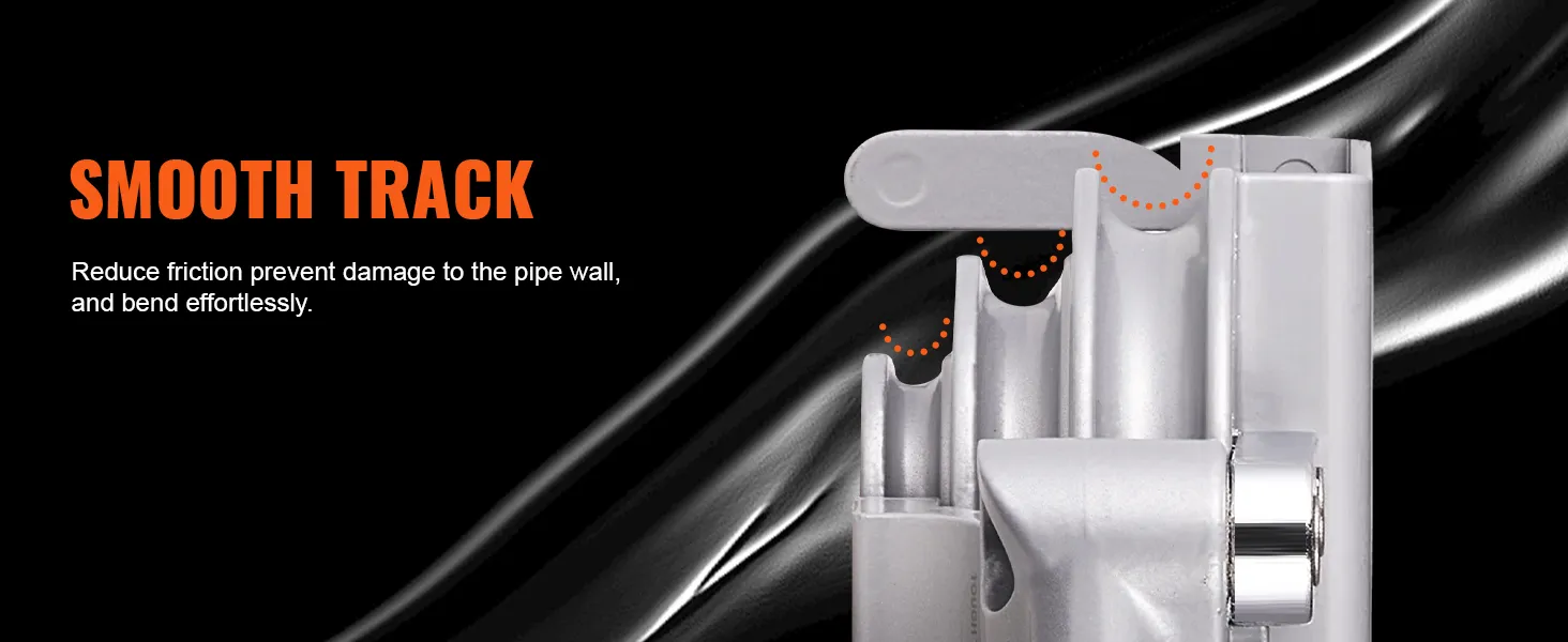 VEVOR pipe tube bender with smooth track for reduced friction and effortless bending.