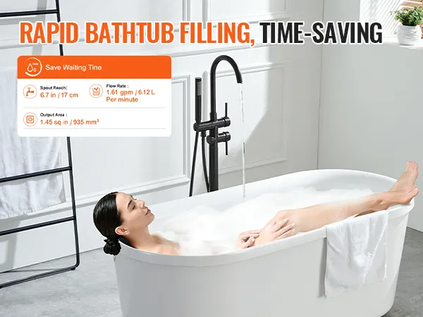 VEVOR rapid bathtub filling system for quick and efficient bathroom experience.