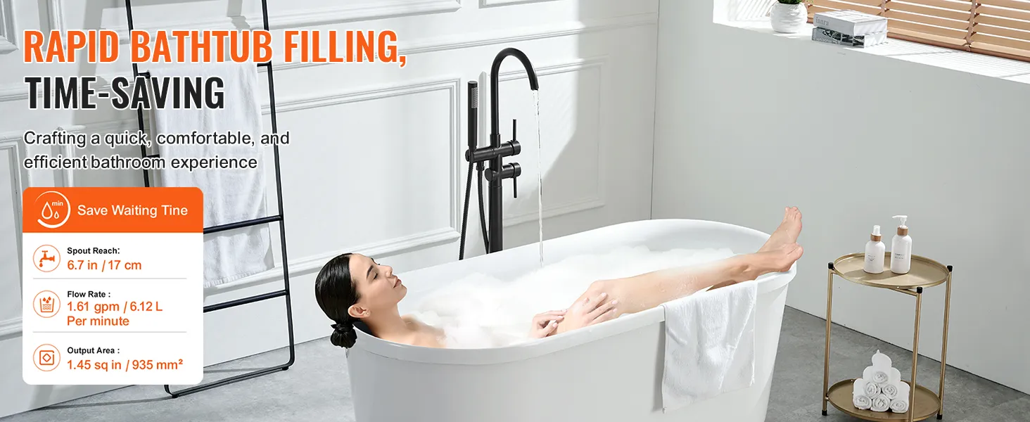 VEVOR rapid bathtub filling system for quick and efficient bathroom experience.