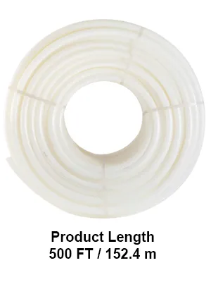 Tubo pex VEVOR en espiral, 500 pies/152,4 m, color blanco para sistemas de plomería y calefacción radiante.