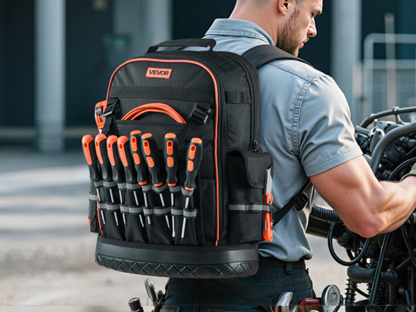 VEVOR Electrician Backpack Tool Bag — Heavy-Duty 64 Pocket