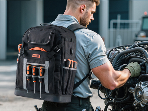 VEVOR Heavy Duty Tool Backpack – 56 Pockets, 1680D Nylon