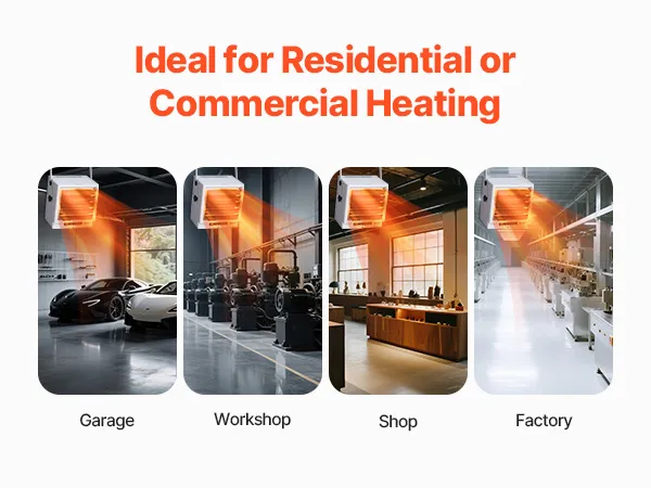 VEVOR Electric Garage Heater 10000W with Remote Control Ceiling for Workshop