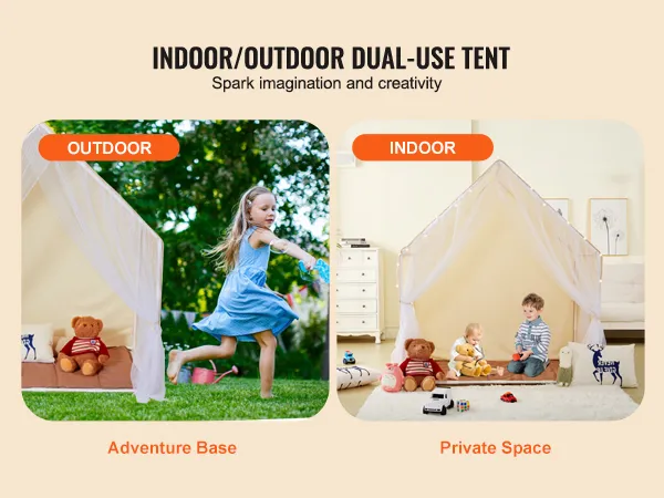 VEVOR kids play tent for indoor and outdoor use, featuring an adventure base and private space setup.