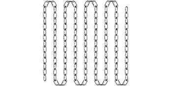 VEVOR grade 30 chain, neatly arranged in uniform vertical loops against a white background.