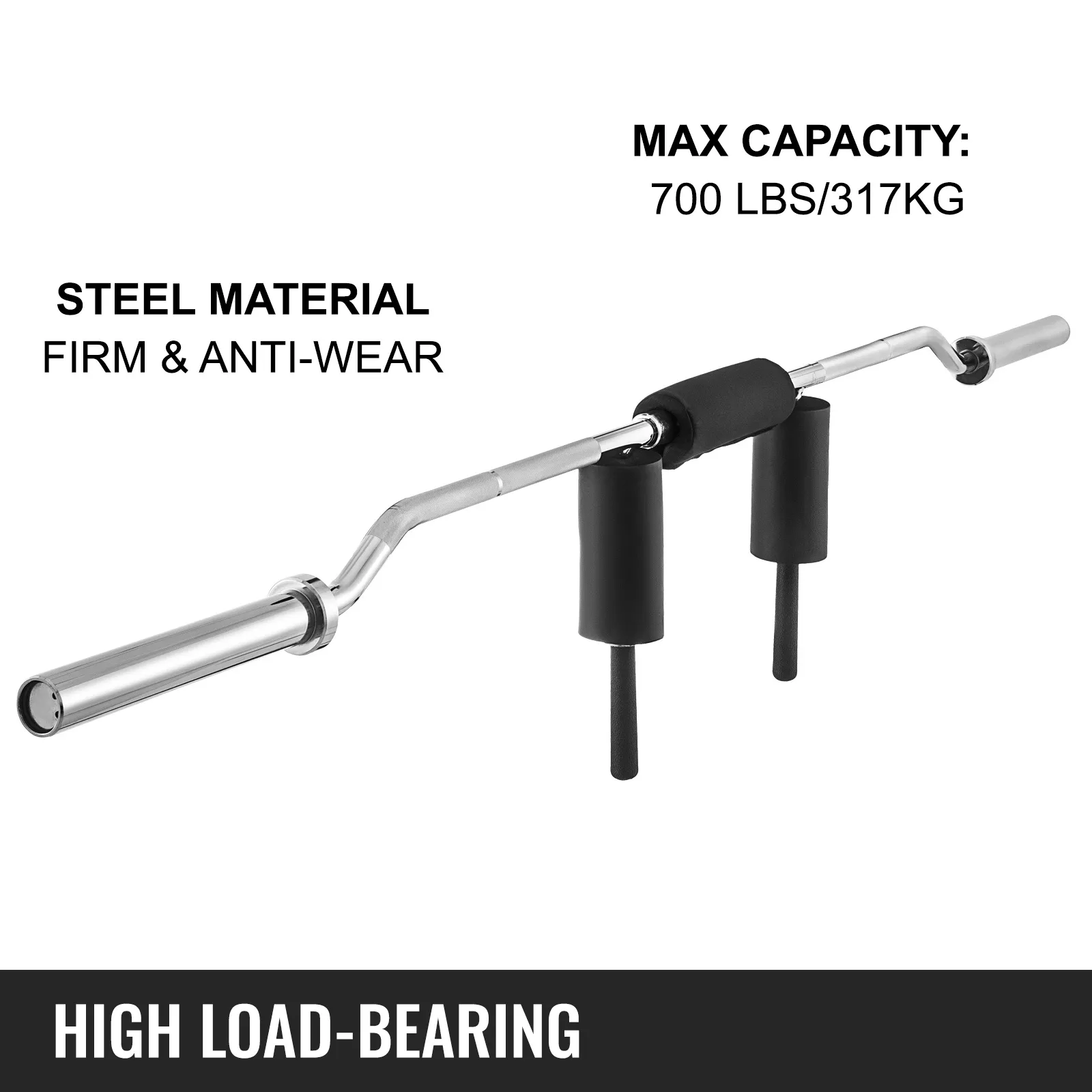 VEVOR-Sicherheits-Kniebeugenstange aus stabilem Stahlmaterial mit einer maximalen Tragkraft von 700 lbs.