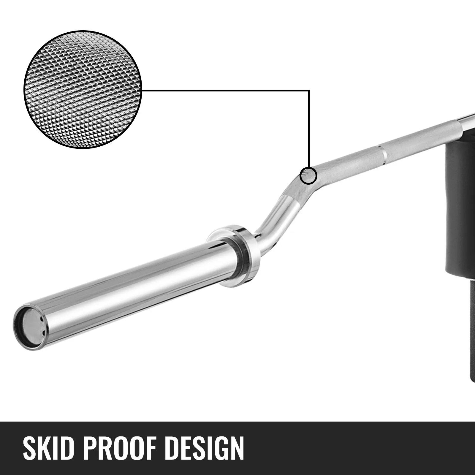 VEVOR Sicherheits-Kniebeugenstange mit rutschfestem Design und strukturiertem Griff.
