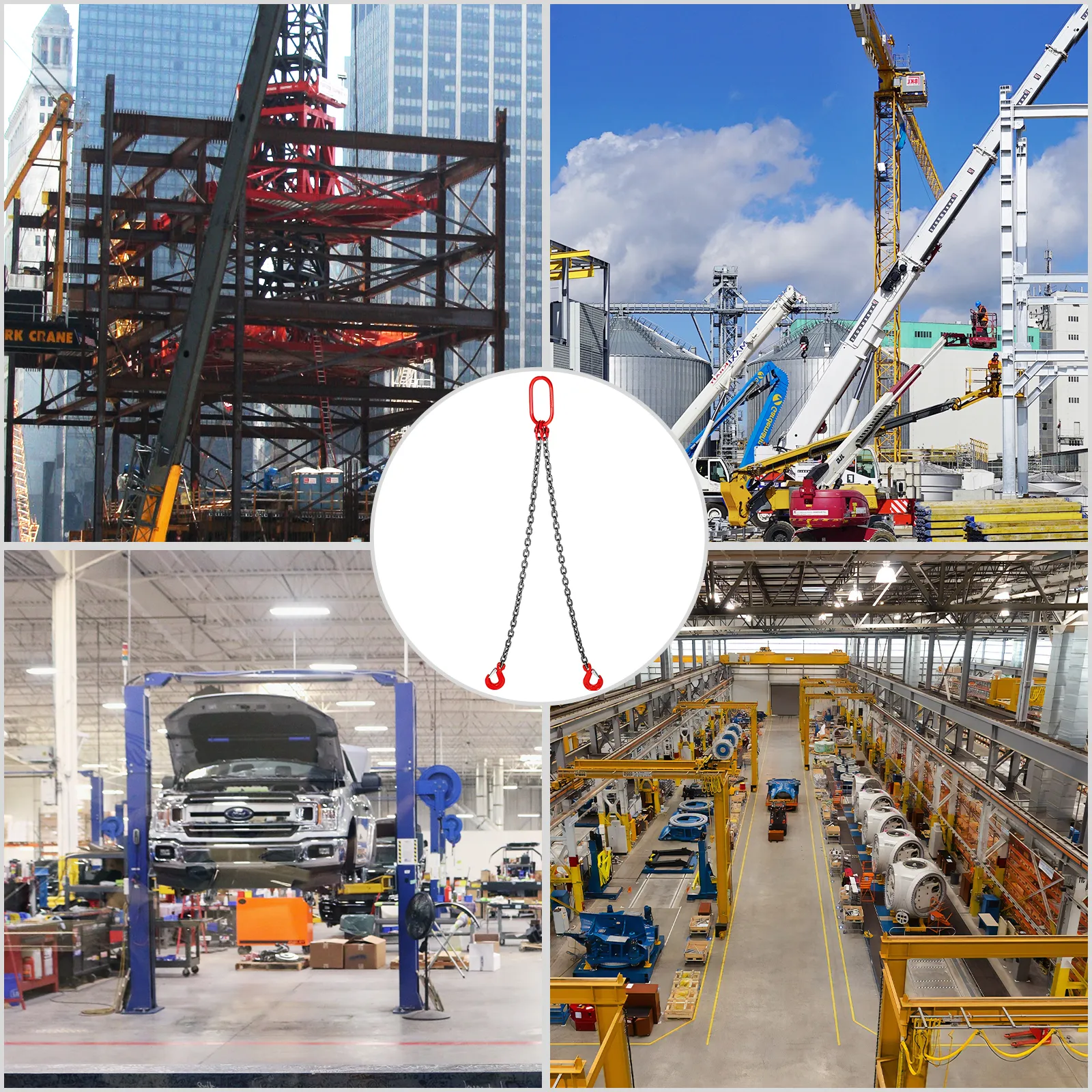 sitios de construcción, talleres de automoción y fábricas con eslingas de cadena VEVOR.