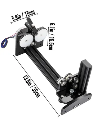 black VEVOR rotary axis attachment with measurable dimensions for engraving machines.