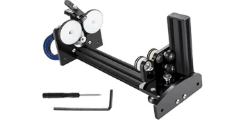 VEVOR rotary axis attachment with adjustment tool and hex key.