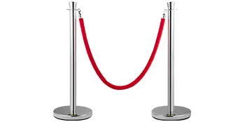 postes de plata con cuerda de terciopelo rojo - poste de control de multitudes VEVOR.