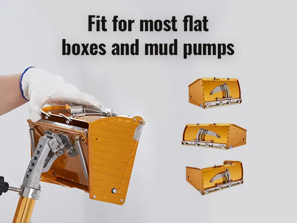 VEVOR drywall flat box handle fitting flat boxes and mud pumps, orange tool with metallic accents