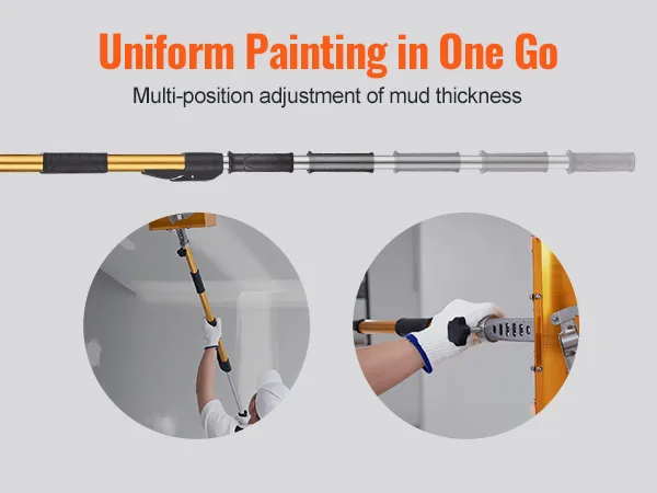 VEVOR drywall flat box handle allows multi-position adjustment for uniform painting in one go.
