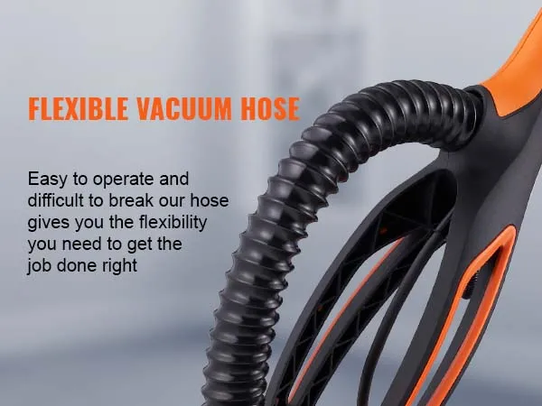 flexible vacuum hose of VEVOR drywall sander, designed for durability and easy maneuverability.