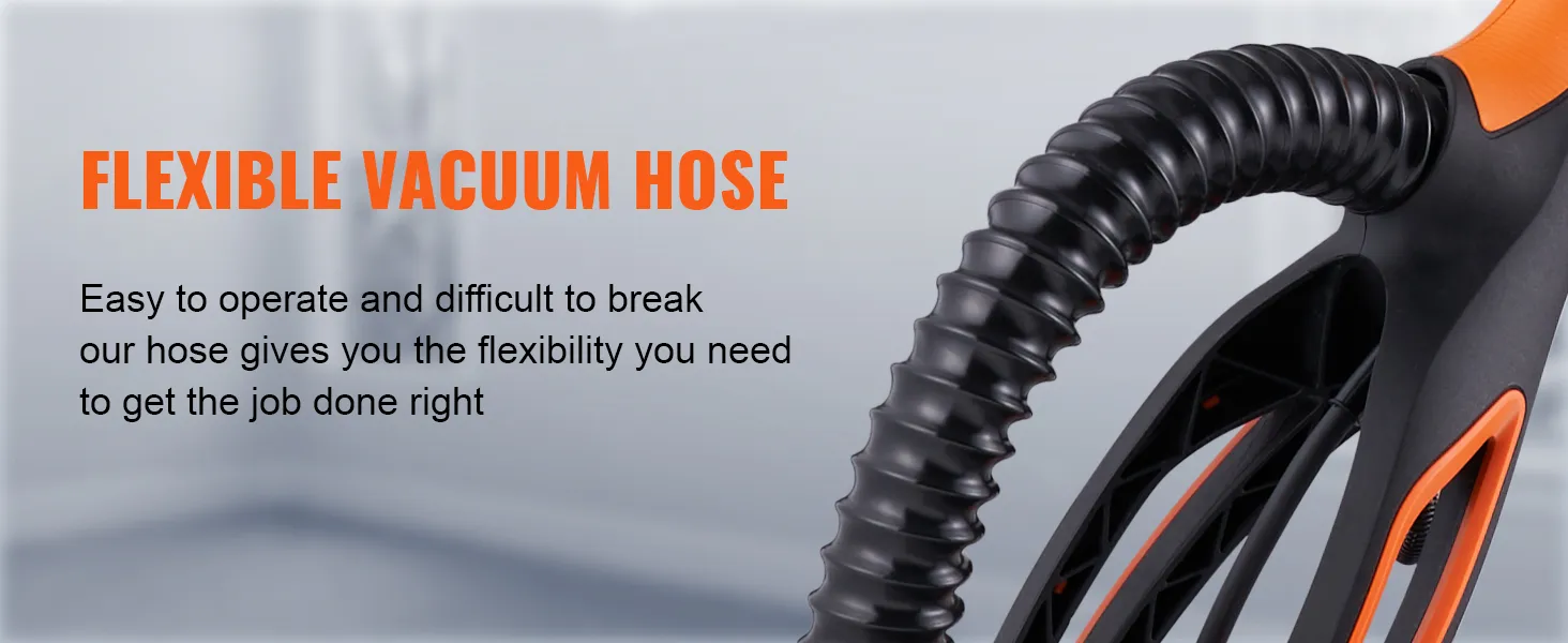 flexible vacuum hose of VEVOR drywall sander, designed for durability and easy maneuverability.