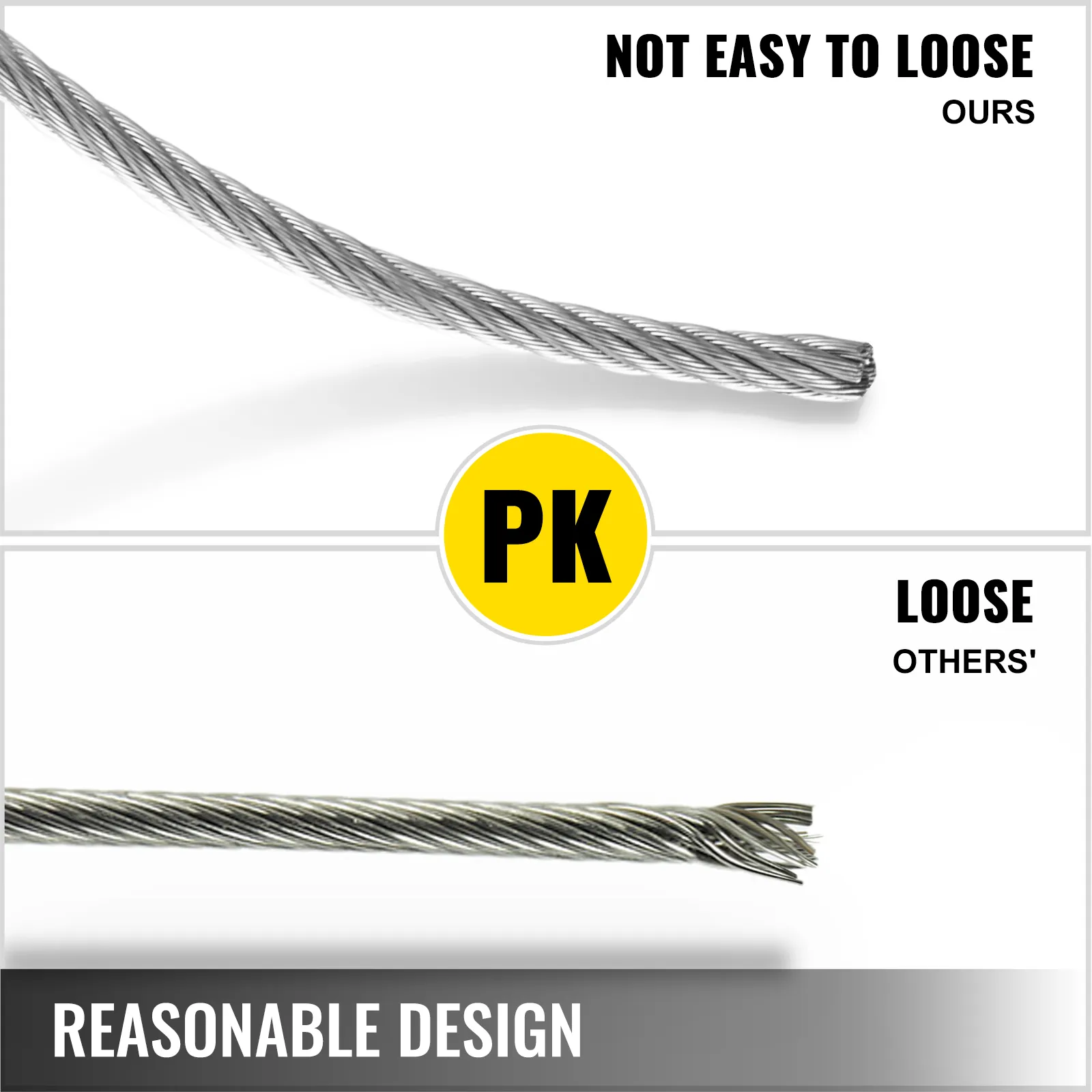 1/8'' 1x19 Stainless Steel Cable Wire Rope Indoor Heat Resistance Anti ...