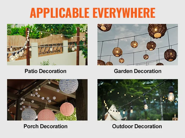 VEVOR lights for patio, garden, porch, and outdoor decoration. applicable everywhere.