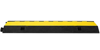 VEVOR cable protector ramp with yellow lid and black base, showcasing side view.
