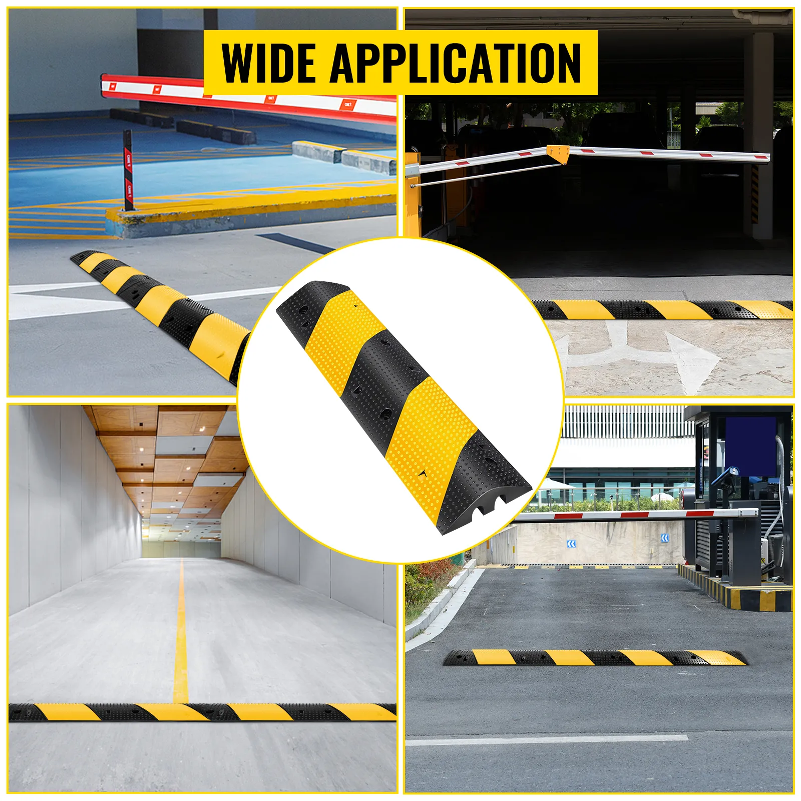 Reductor de velocidad VEVOR en aparcamientos, cabinas de peaje y garajes subterráneos.