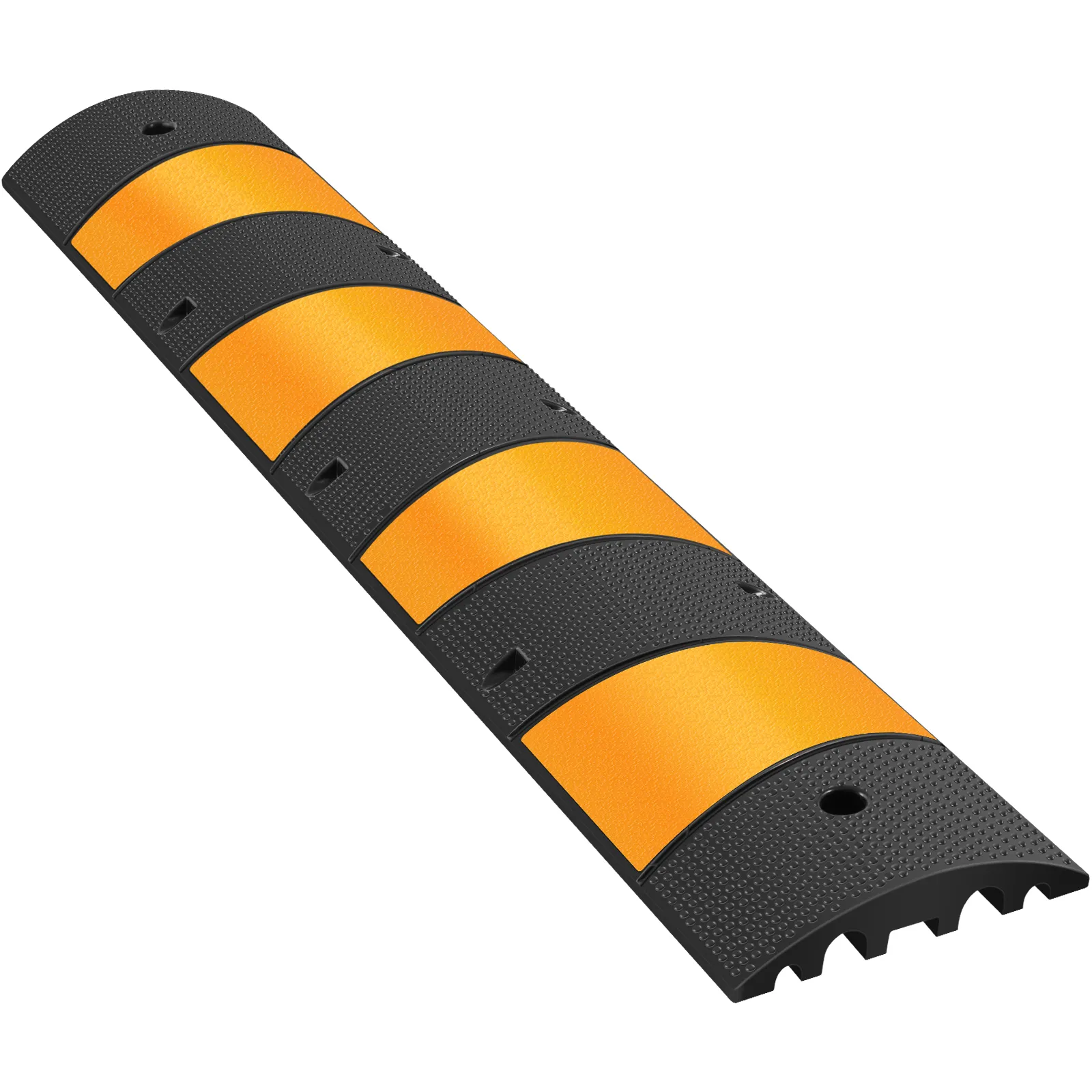 VEVOR cable protector ramp with black and orange sections on gray background.