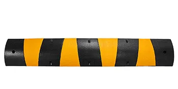 VEVOR speed bump in black and yellow stripes, designed for traffic control.