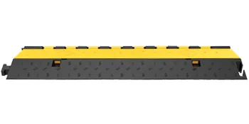 VEVOR cable protector, yellow and black, with diamond tread surface and interlocking design.