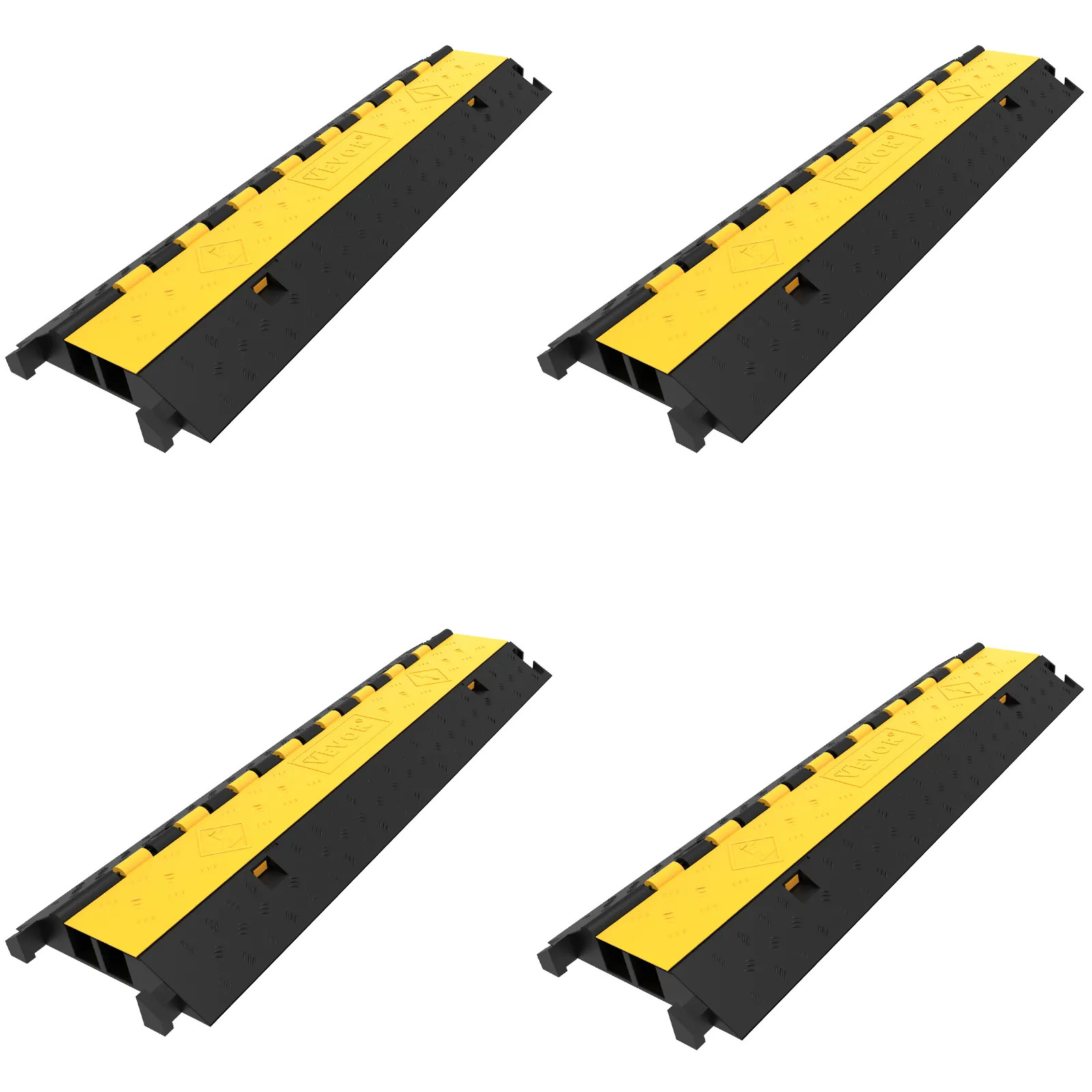 yellow and black VEVOR cable protectors in a grid layout.