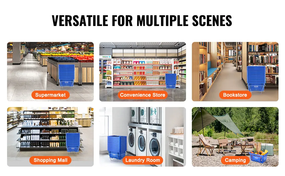 VEVOR shopping basket in supermarket, convenience store, bookstore, shopping mall, laundry room, camping.