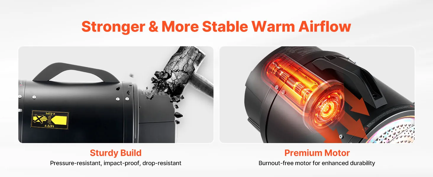 VEVOR 70000 BTU Radiant Kerosene Diesel Heater, Portable Industrial Space Heater with Adjustable Temp & Handle, Ideal for Jobsite/Garage/Warehouse/Workshop Construction Heating,Black