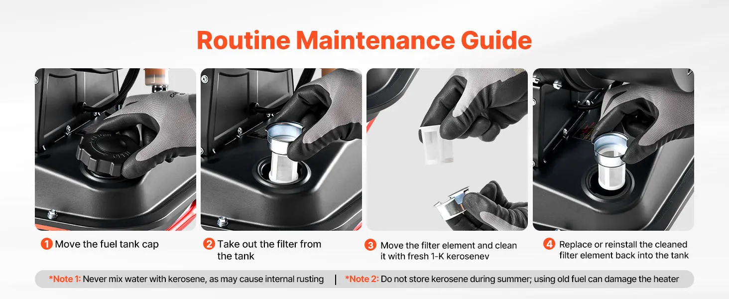 VEVOR 70000 BTU Radiant Kerosene Diesel Heater, Portable Industrial Space Heater with Adjustable Temp & Handle, Ideal for Jobsite/Garage/Warehouse/Workshop Construction Heating,Black