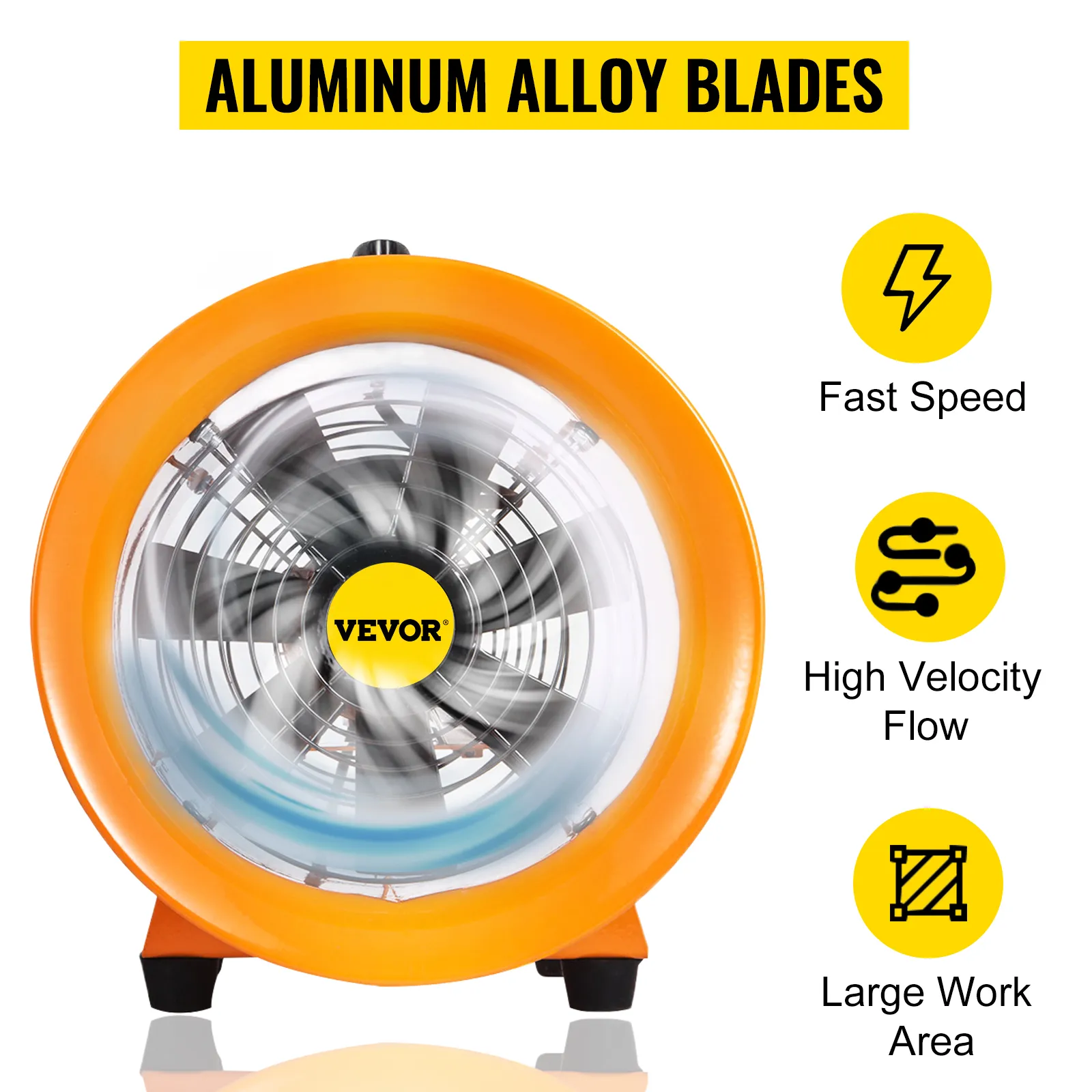 Ventilador utilitario VEVOR con aspas de aleación de aluminio, velocidad rápida, flujo de alta velocidad.