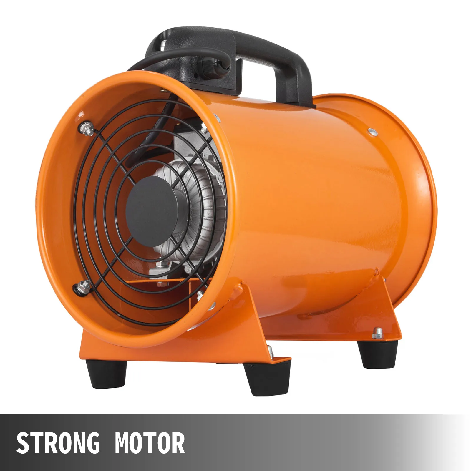 VEVOR portable extractor fan in orange with a strong motor for ventilation.