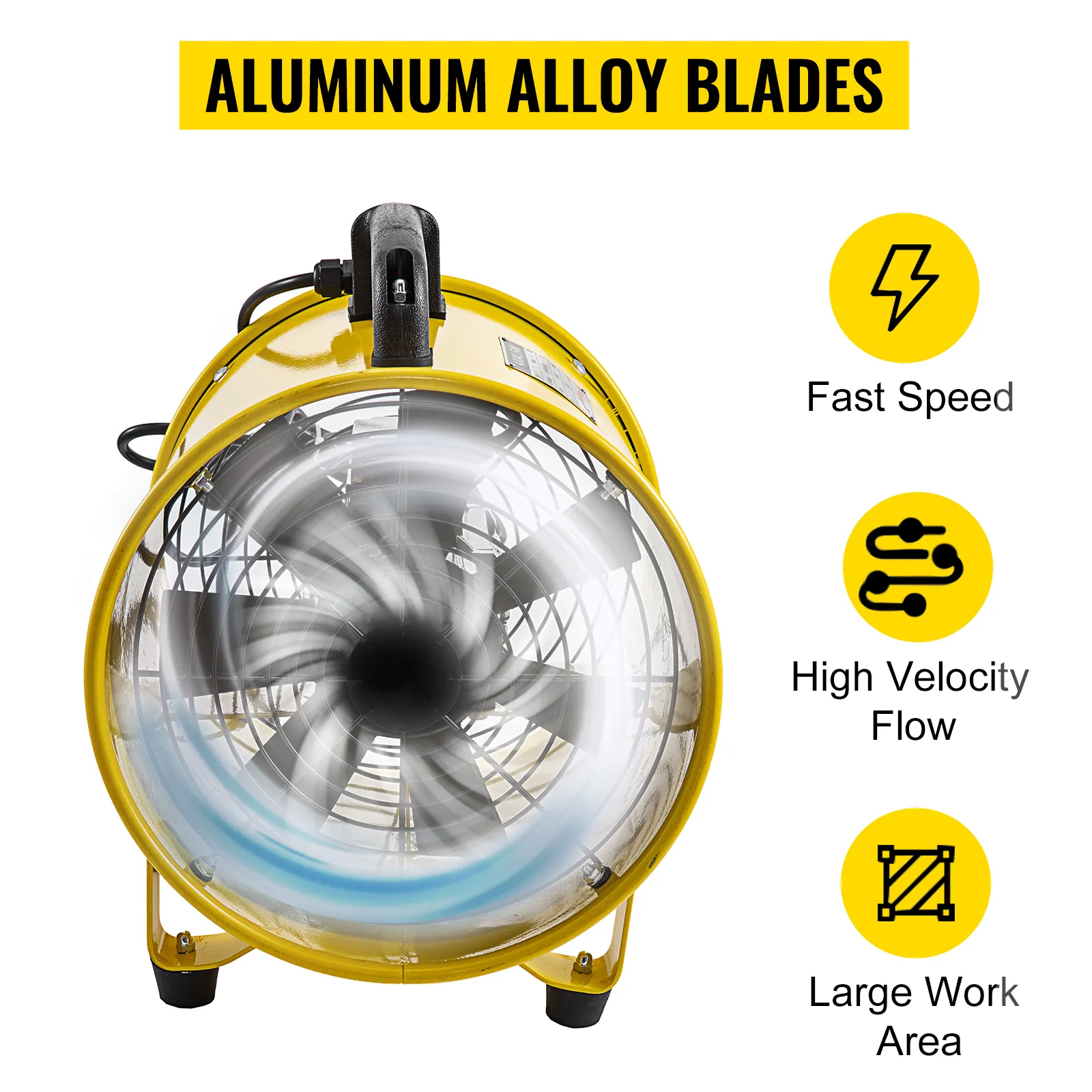 Ventilador utilitario VEVOR con velocidad rápida, flujo de alta velocidad, aspas de aleación de aluminio.